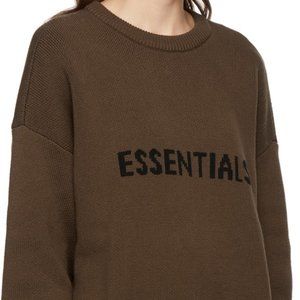 Essentials Brown Crew Neck Sweater